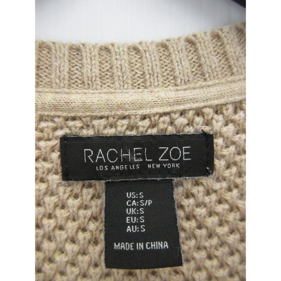 Rachel Zoe Sweater Small Tunic Pullover Shoulder Buttons Thermal - Picture 8 of 10